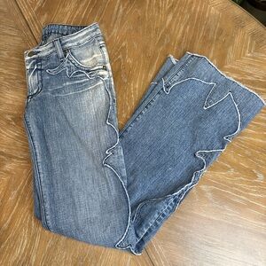 Robin's Jean low rise Flared Jeans with Decorative Stitching Los Angeles Y2K